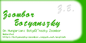 zsombor botyanszky business card